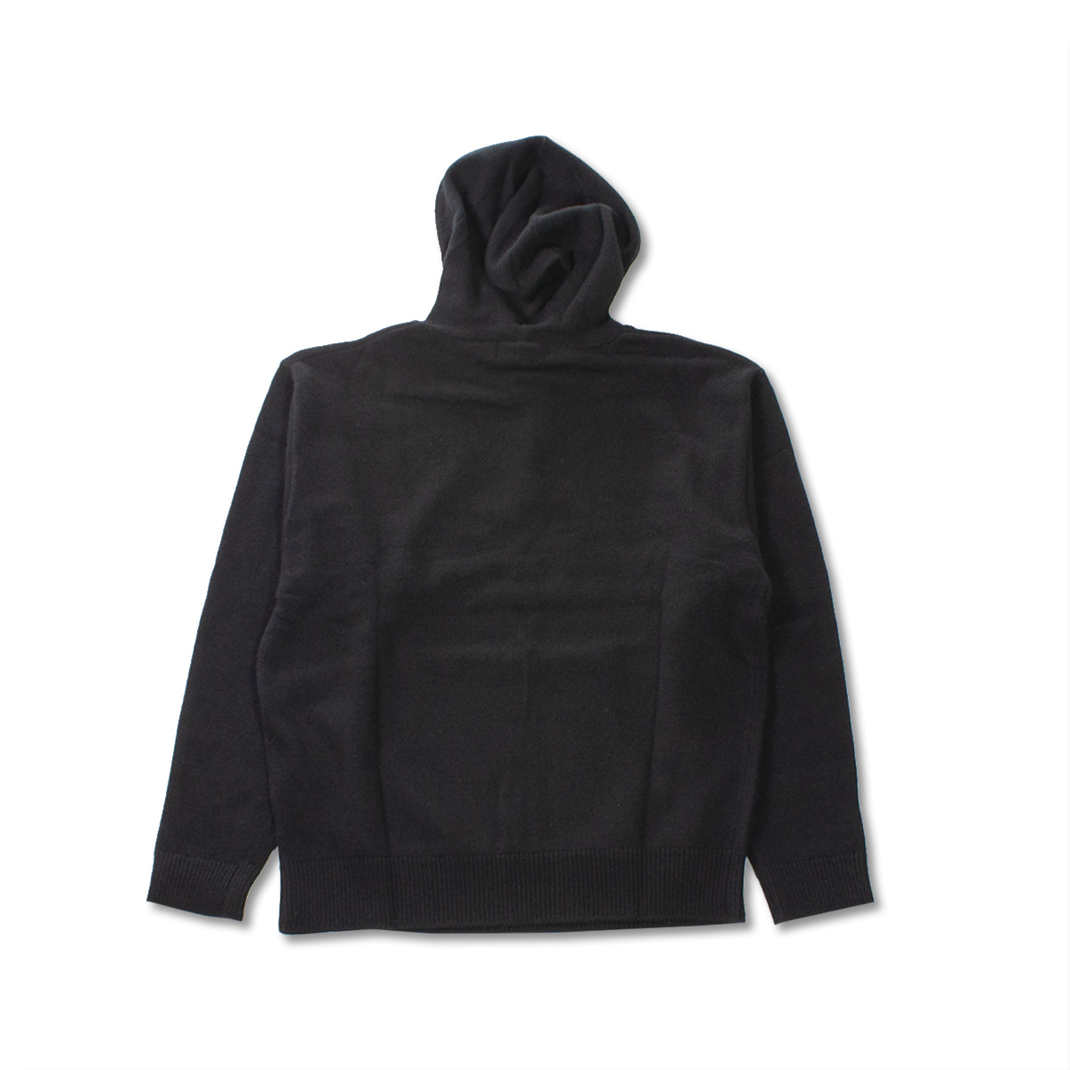 [8DIVISION] OVERSIZED KNIT HOODIE ‘BLACK’