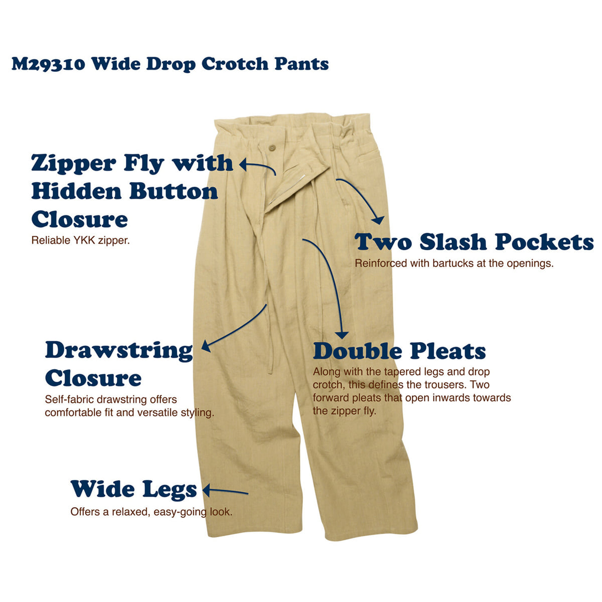 [MONITALY] WIDE DROP CROTCH PANTS &#039;INDIGO MUD CLOTH&#039;