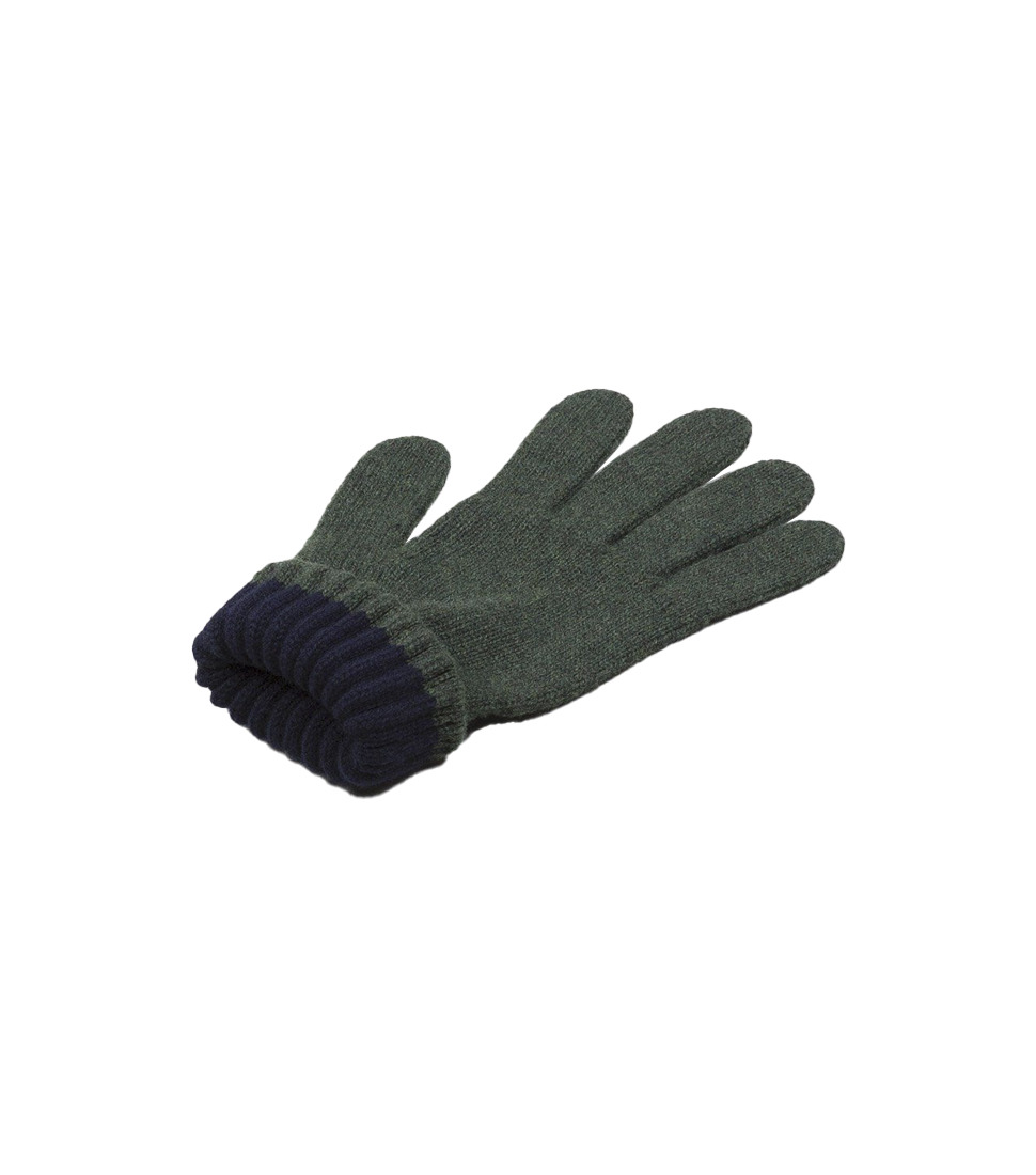[DRAKE&#039;S]GREEN LAMBSWOOL KNITTED GLOVES&#039;GREEN&#039;