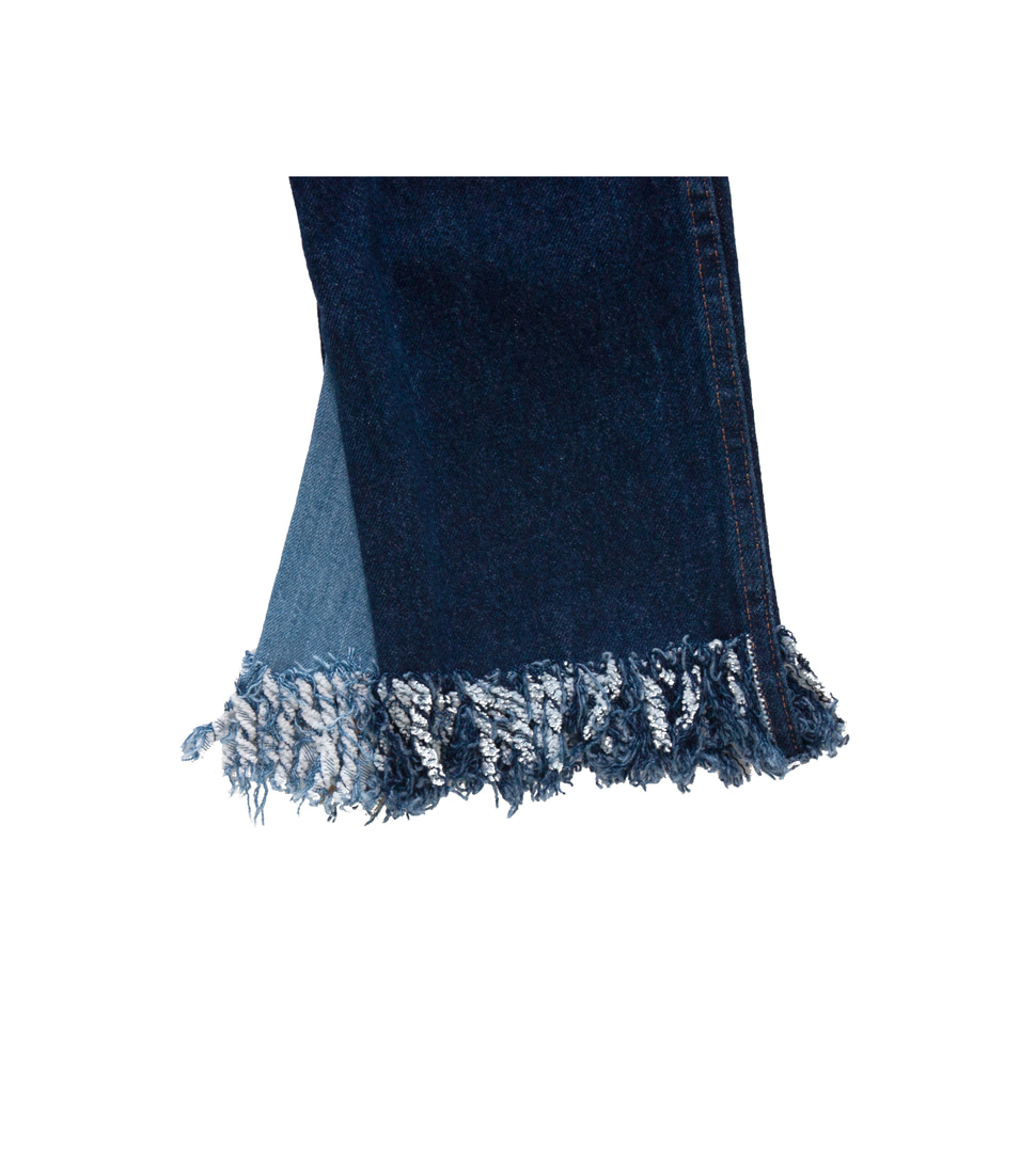 [77CIRCA]CIRCA MAKE FRINGE FLARE DENIM PANTS 32 &#039;BLUE&#039;