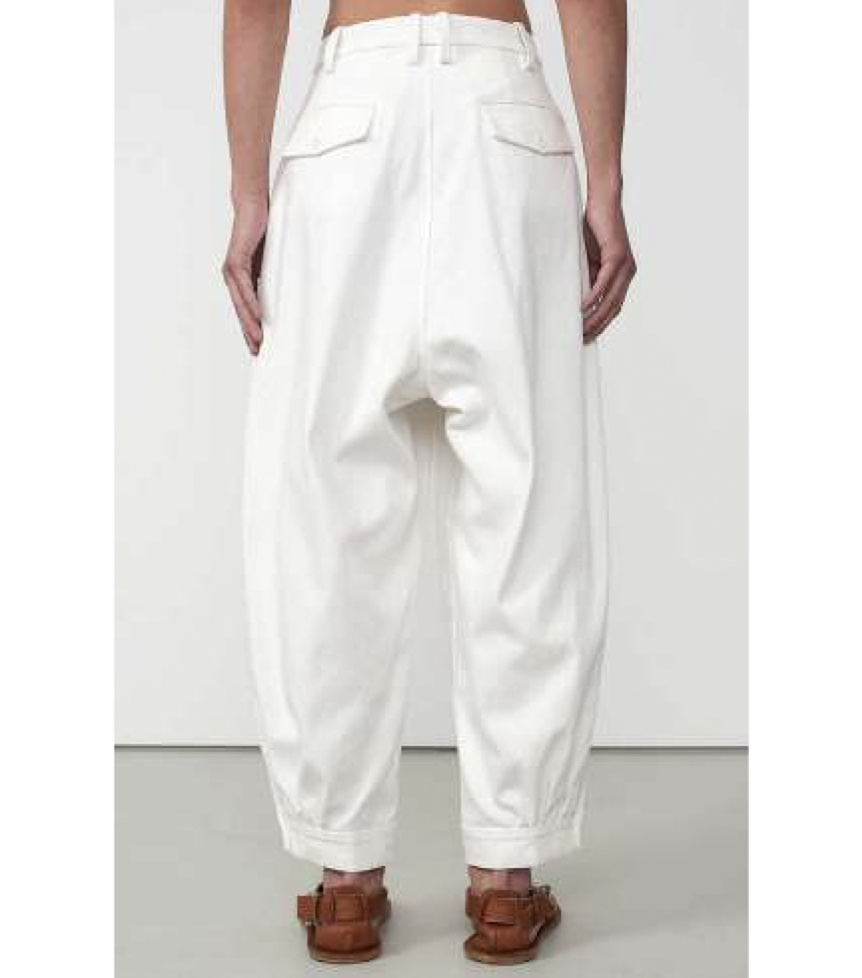 [HED MAYNER]CUFFED TROUSERS ‘WHITE BRUSHED’