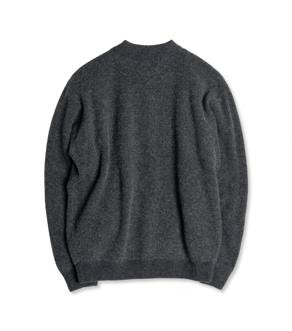 [ROUGH SIDE]122 COLLAR KNIT &#039;CHARCOAL&#039;