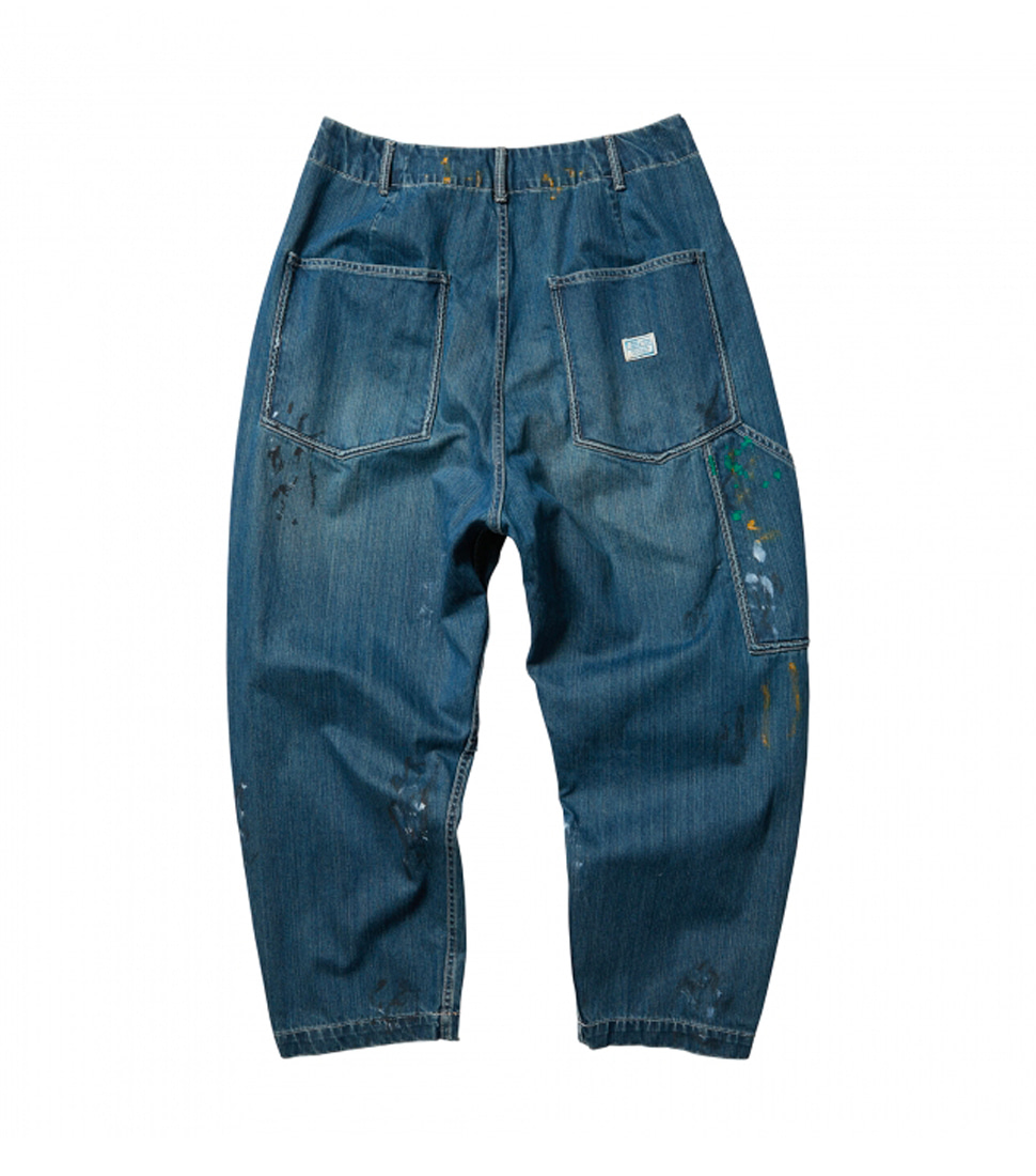[LIBERAIDERS] DENIM PAINTER SARROUEL PANTS &#039;DARK BLUE&#039;