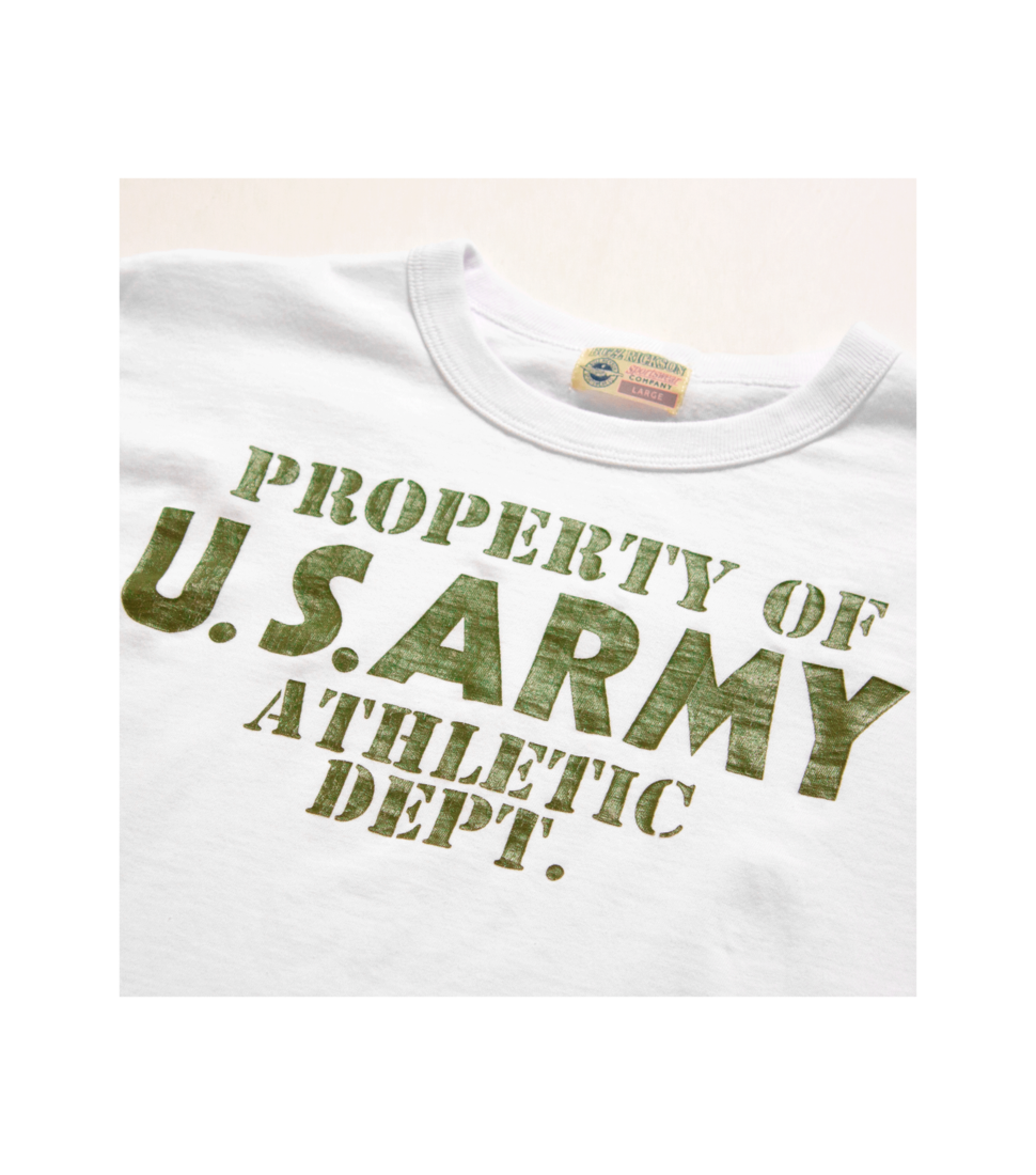 [BUZZ RICKSON&#039;S]Lot No. BR79348  PROPERTY OF U.S.ARMY T-SHIRT&#039;WHITE’