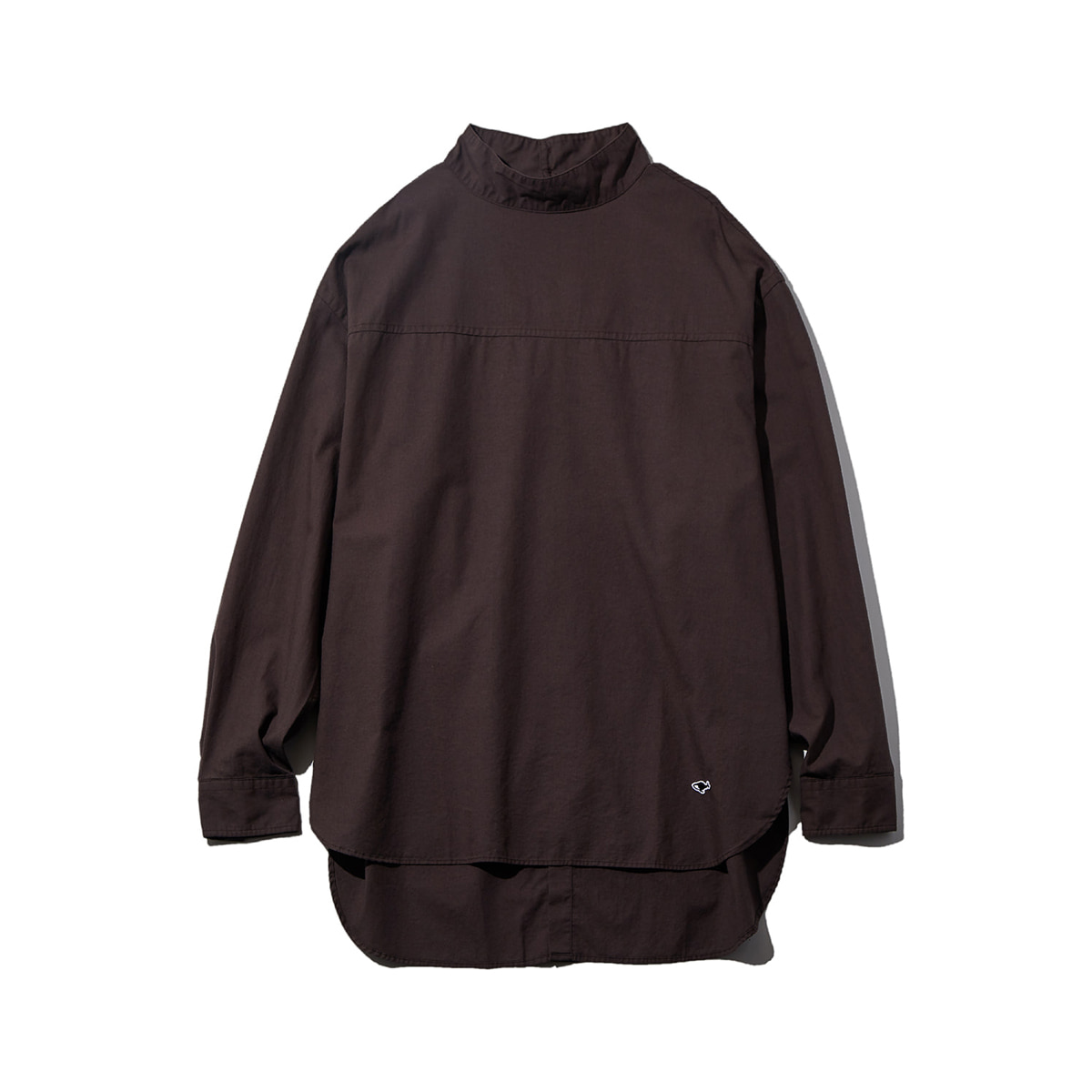 [NEITHERS] 258B-1 MOCK NECK WIDE SHIRT &#039;BROWN&#039;