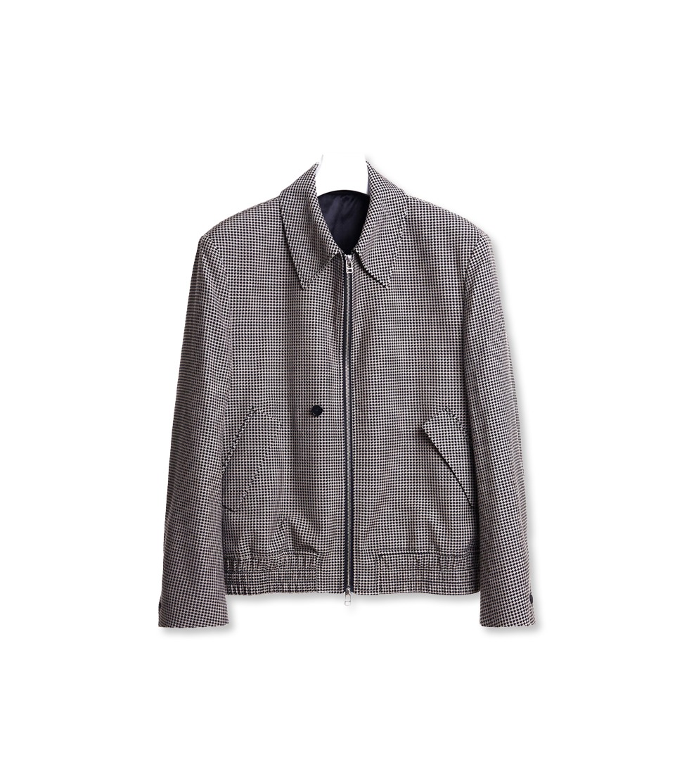 [TYPING MISTAKE] ONE BUTTON ZIP-UP BLOUSON &#039;HOUND TOOTH&#039;
