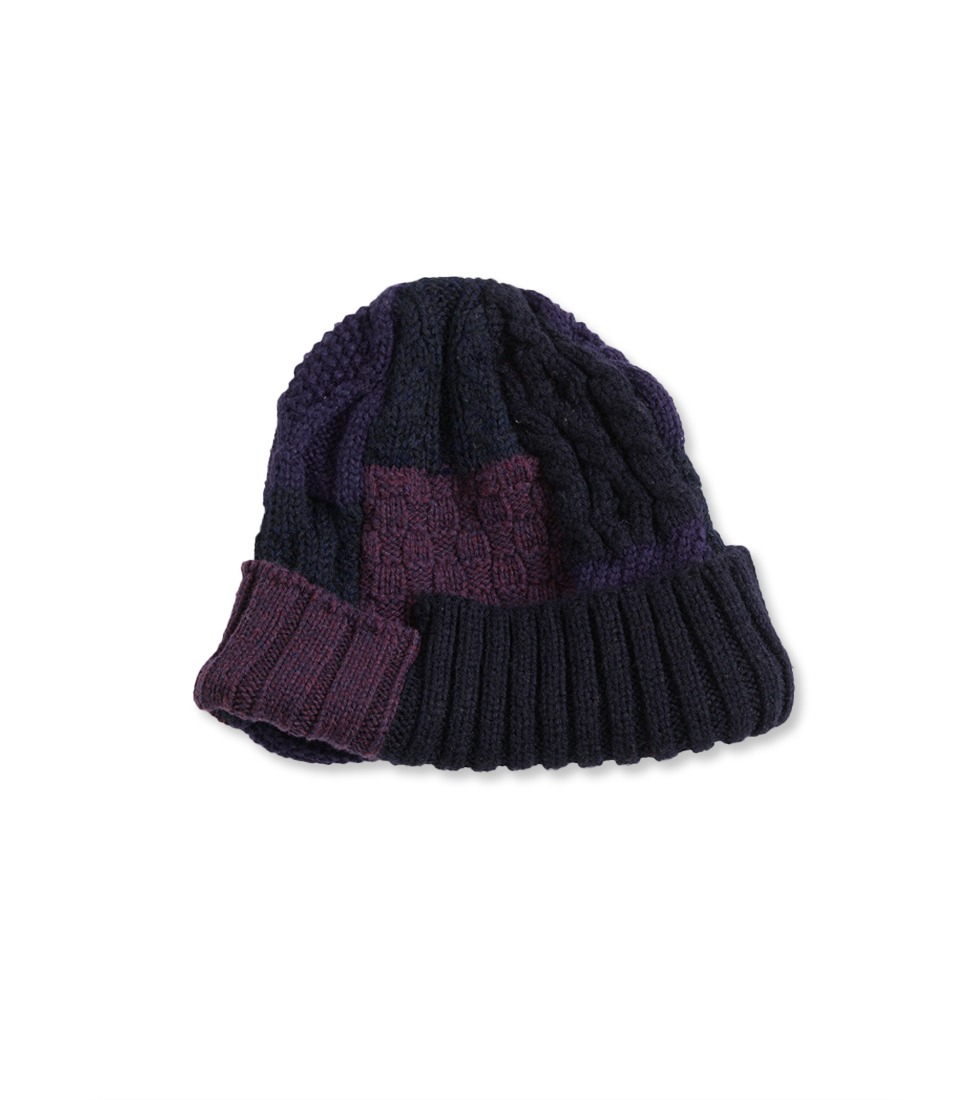 [CAL O LINE] CABLE KNIT CAP‘NAVY’