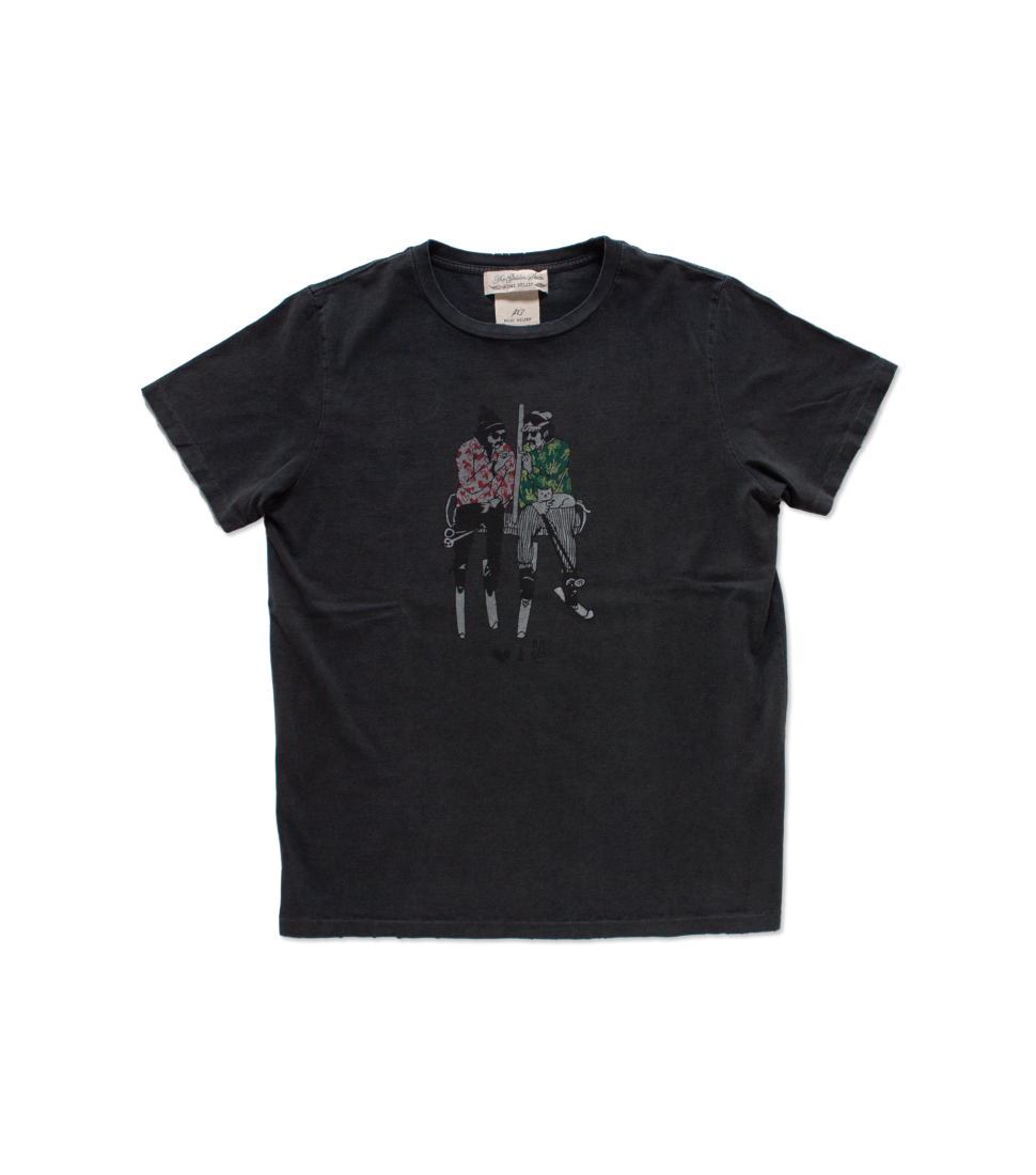 [REMI RELIEF]SPECIAL FINISH PRINT T(LOVE&amp;PEACE) &#039;BLACK&#039;