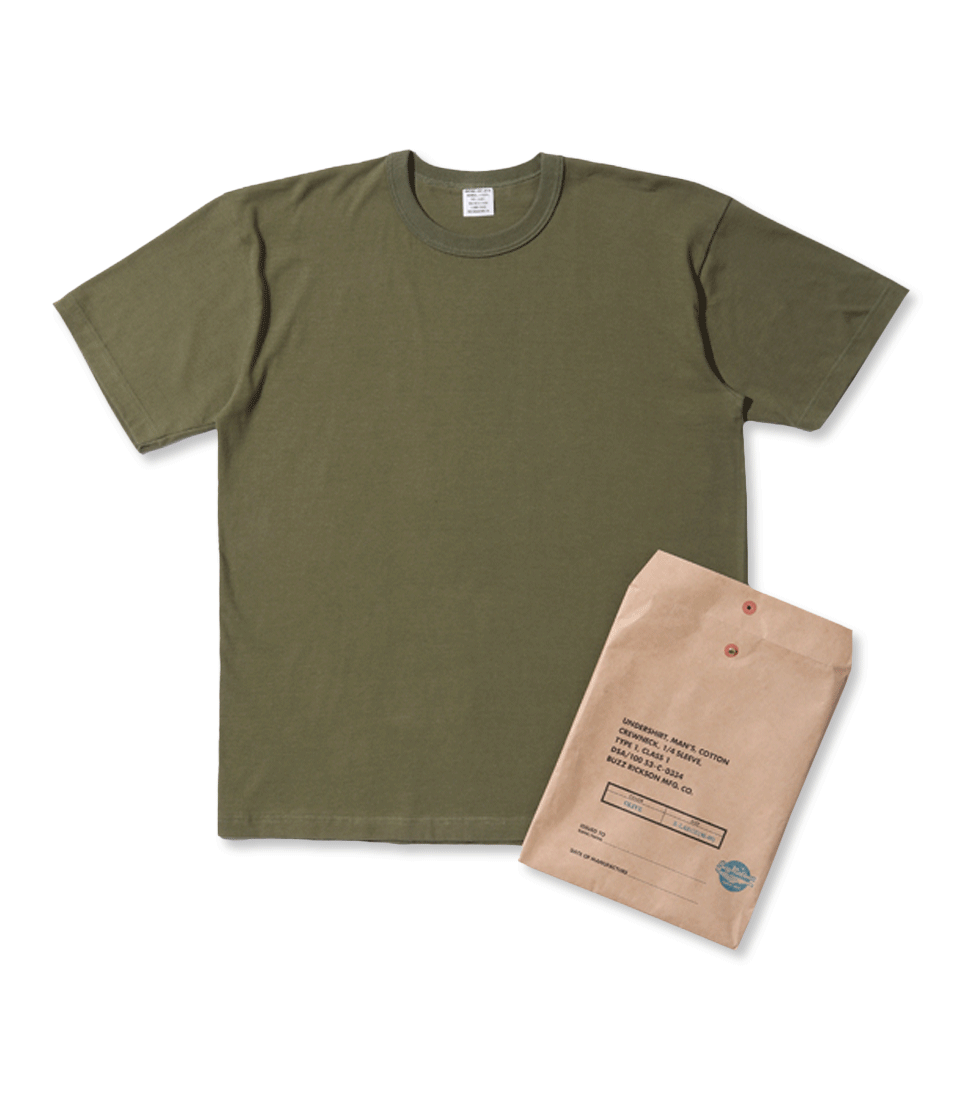 [BUZZ RICKSON&#039;S]Lot No. BR78960  BUZZ RICKSON&#039;S PACKAGE T-SHIRT GOVERNMENT ISSUE&#039;OLIVE’