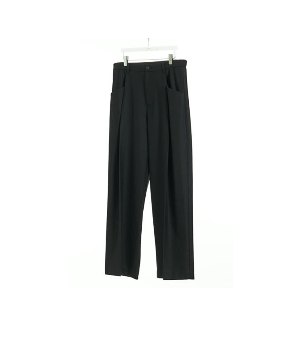 [YOUTH] STRUCTURED WIDE PANTS &#039;BLACK&#039;