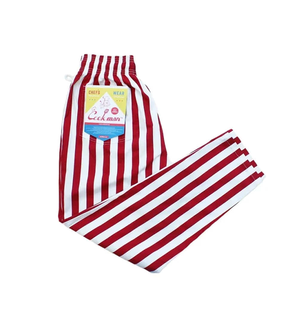 [COOKMAN] CHEF PANTS WIDE STRIPE &#039;RED’
