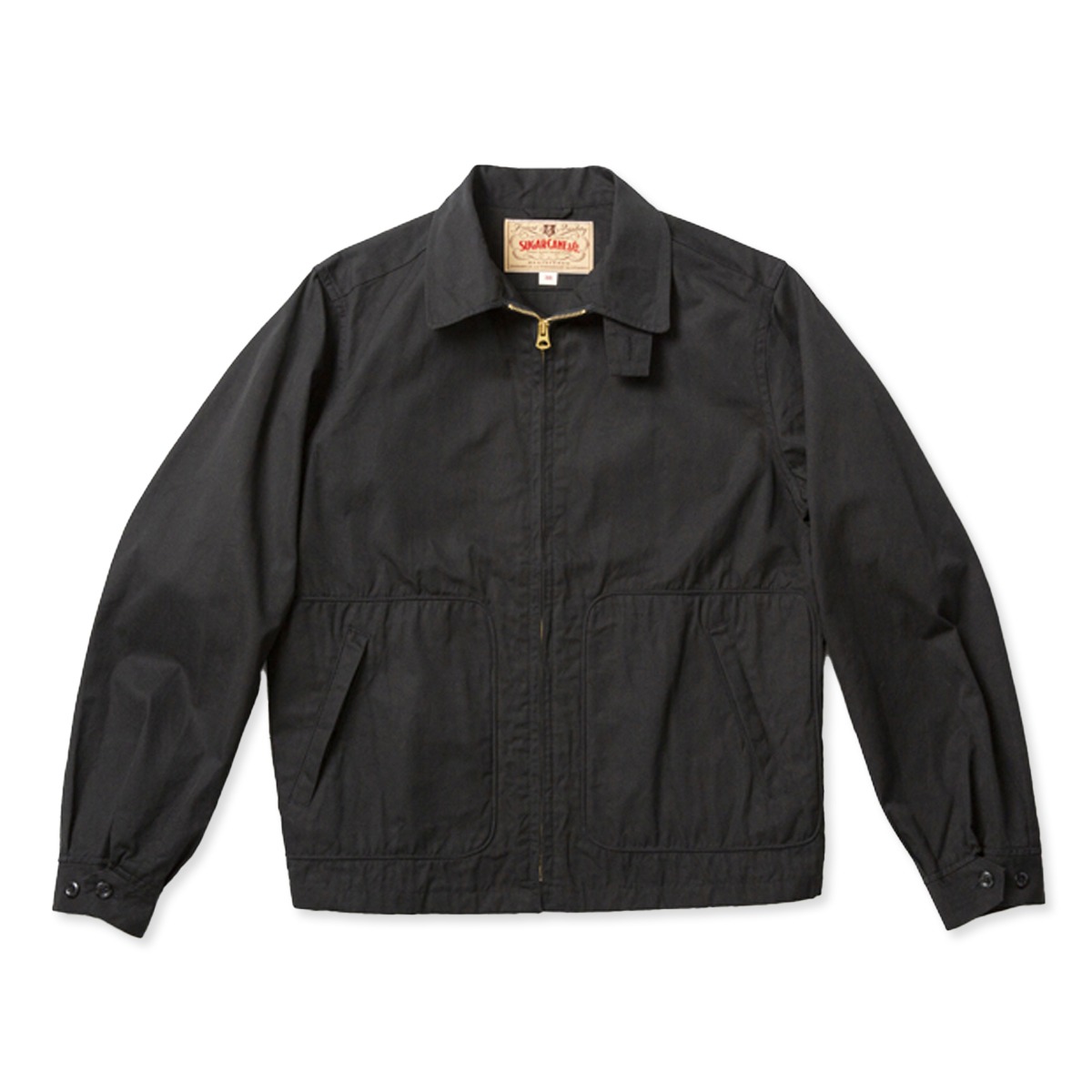 [SUGAR CANE] SC14355 COTTON WEATHER CLOTH SPORTS JACKET &#039;BLACK&#039;