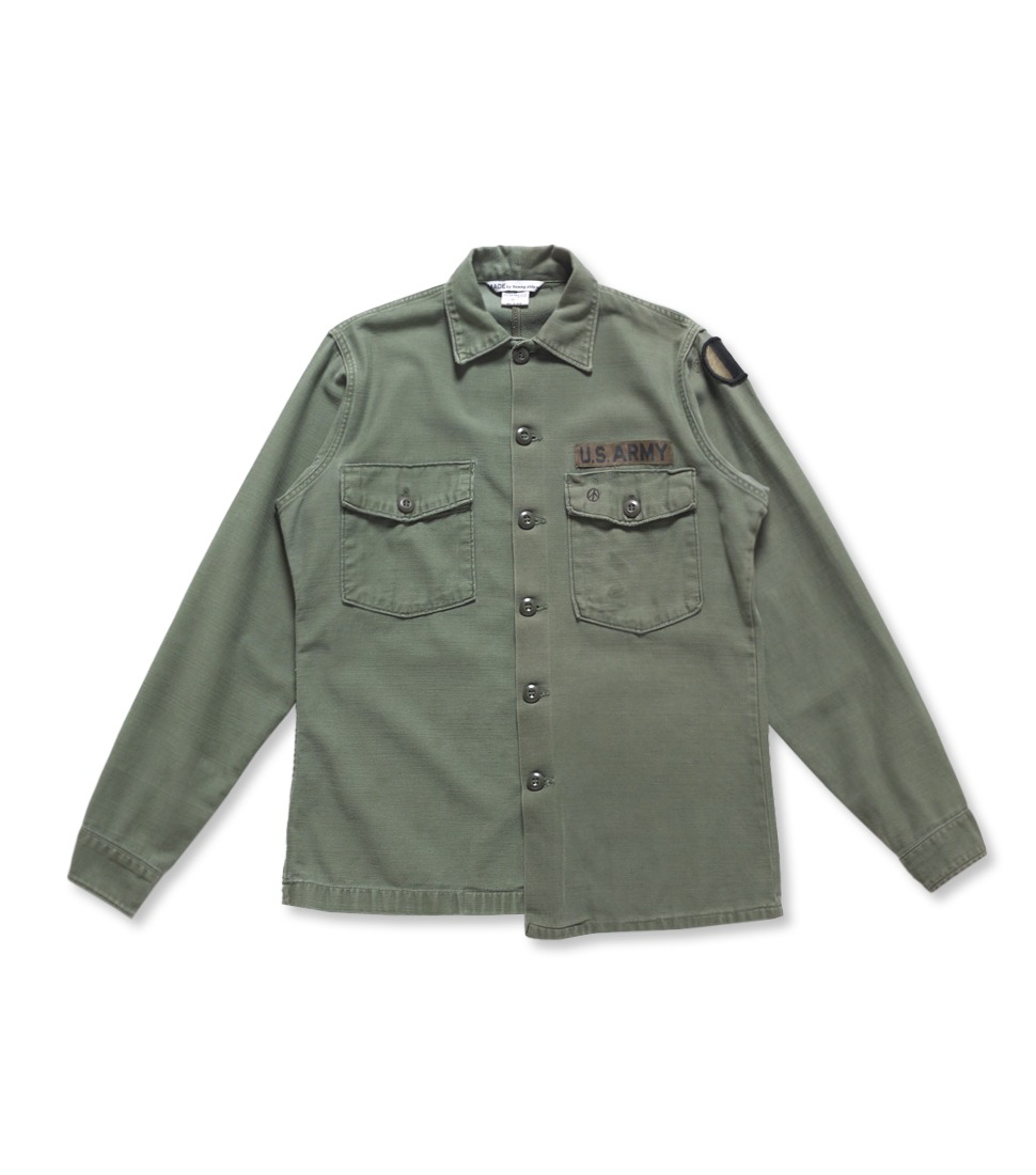 [SUNNY SIDE UP]RE 2FOR1 FATIGUE SHIRT &#039;OLIVE&#039;