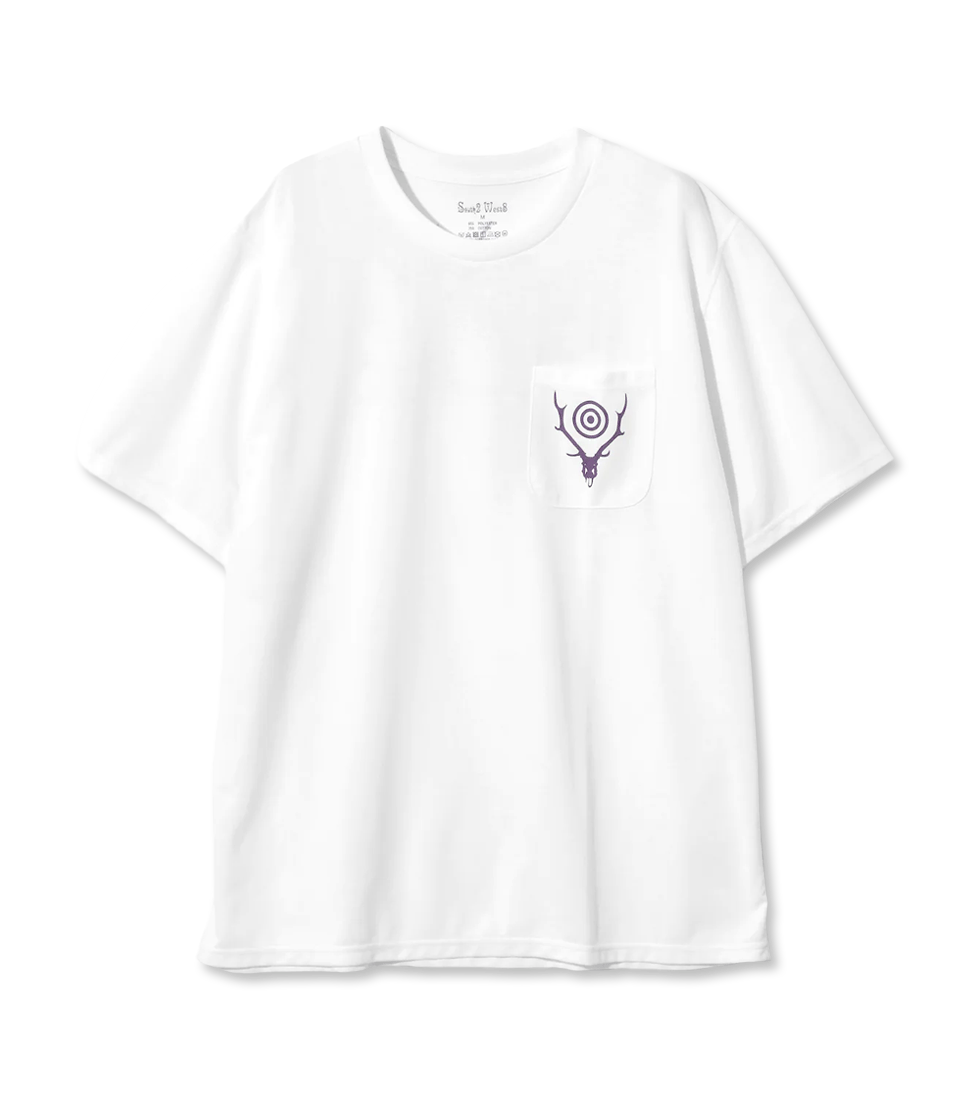 [SOUTH2 WEST8]S/S ROUND POCKET TEE - CIRCLE HORN &#039;WHITE’